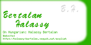 bertalan halassy business card